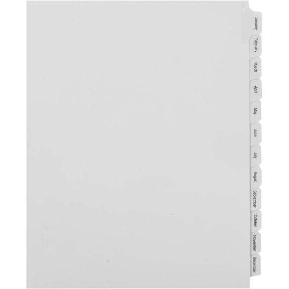 Exhibitindexes JAN-DEC (MONTHY) Binder DIVIDERS