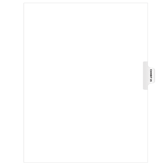 Exhibitindexes® Side Exhibit Tabs Letter Size AVE Style Bold Font Package of 25 - Made in The USA