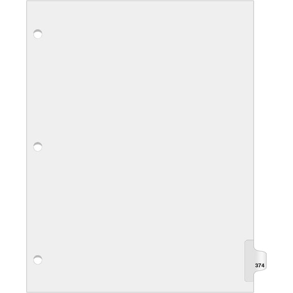 Exhibitindexes® Side Number Tabs - 3 Hole Punched for Standard Ring Binder, AVE Style Bold Font Tabs - Pack of 25