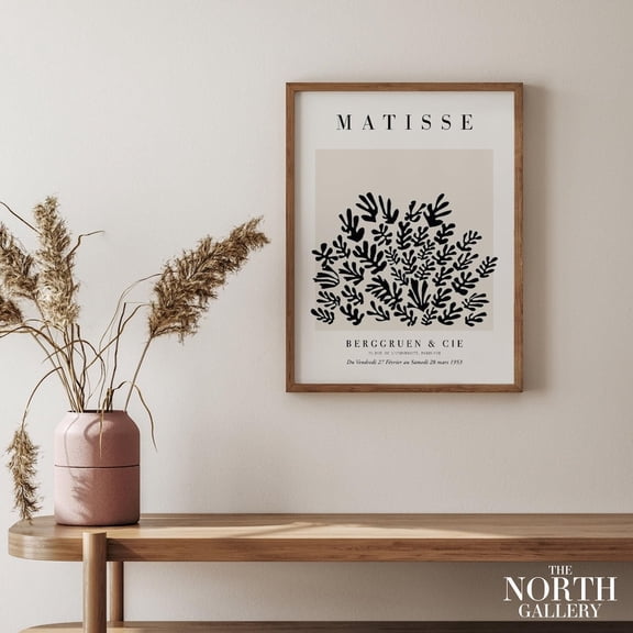 Exhibition Poster, Black Poster, Gallery Wall Set, Matisse Museum Print, Matisse Leaf, Poster, Wall Art for Decor, Present, Poster Only