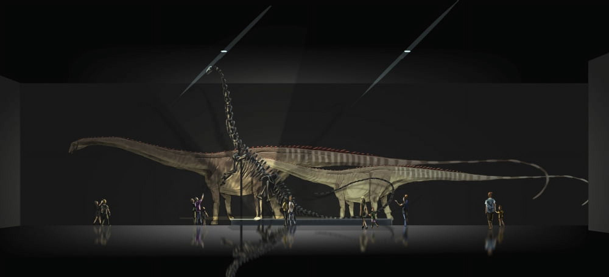 Exhibition space featuring Diplodocus longus Canvas Art - Alice TurnerStocktrek Images (41 x 19)