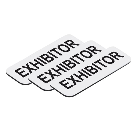 Exhibitor 1 x 3" Name Tag, White (3 Pack)