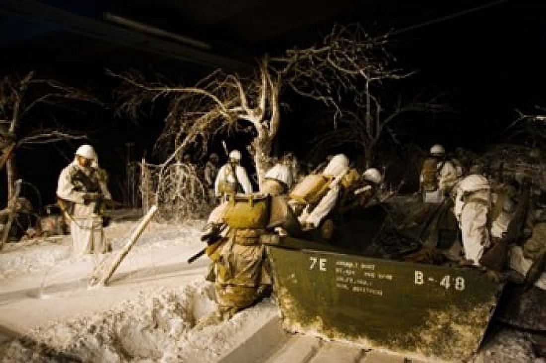 Exhibits showing the area during the Battle of the Bulge in WW2 National Museum of Military History Diekirch Luxembourg Canvas Art - Panoramic Images (36 x 24)