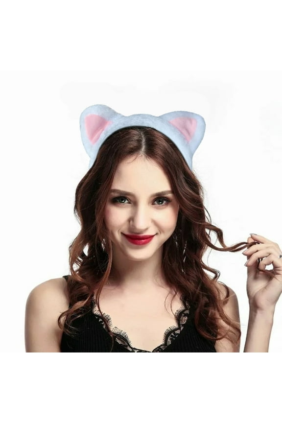 Black Cat Ears,Soft Push Black Cats Animal Kitten Head Bands Hair Accessories,Cute Cat Ears Headband Spa Headbands For Washing Face Makeup Skincare For Women Teen Girls