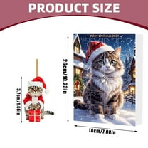 Exhoden Cat Advent Calendar 2024, Christmas Tree Cat Pendants Advent Calendar, 24 Days Cat Ornament Countdown Calendar, Cute Acrylic Cat Pendants Decorations,Christmas Countdown Gift Set