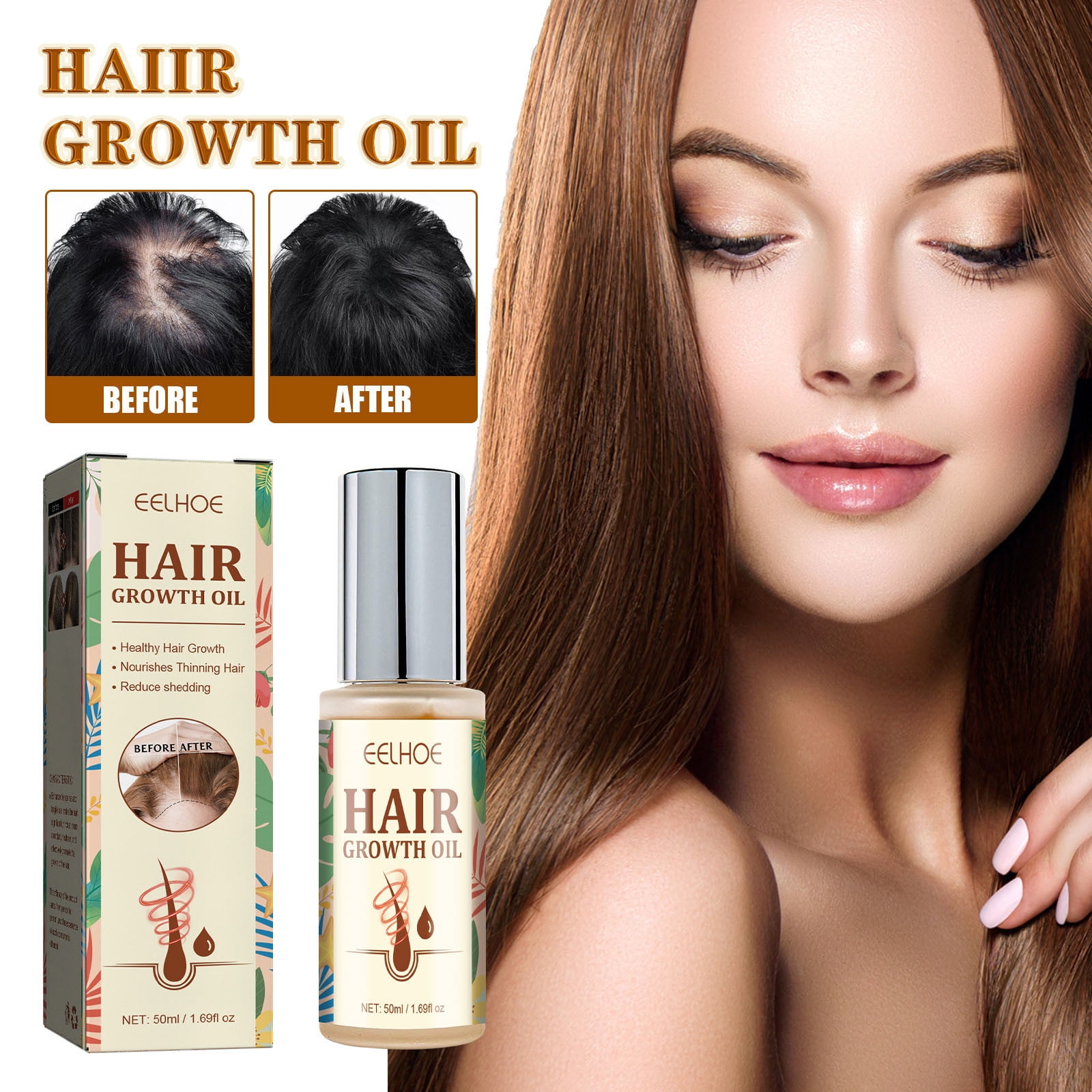 Exhoden Hair Oils，Biotin & Castor Oil & Oil For Hair Growth For Women