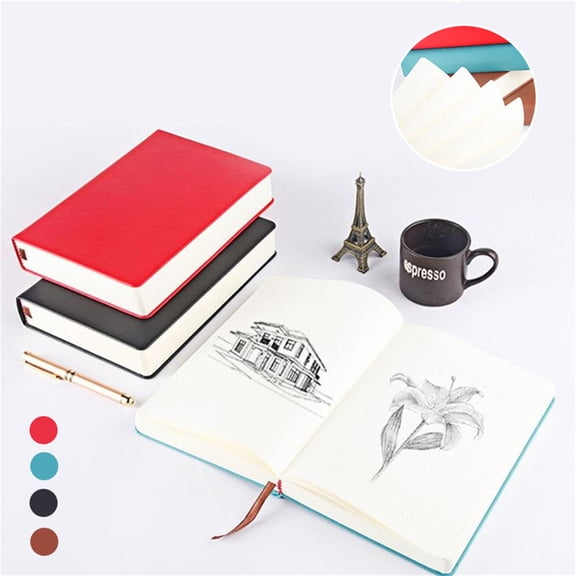 Exhoden New Thick Sketchbook 660 Pages Notebook,A5 Blank Notebook Leather Journal Hard Cover,Notepad Drawing Book Memo Drawing Book Memo Writing Sketch Pad Diary Notebook