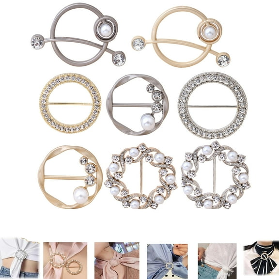 Exhoden Scarf Ring Shirt Cinch Clip,Scarf Ring Clip,T-Shirt Clip Clothes Corner Knotted Button for Women Fashion Round Clip