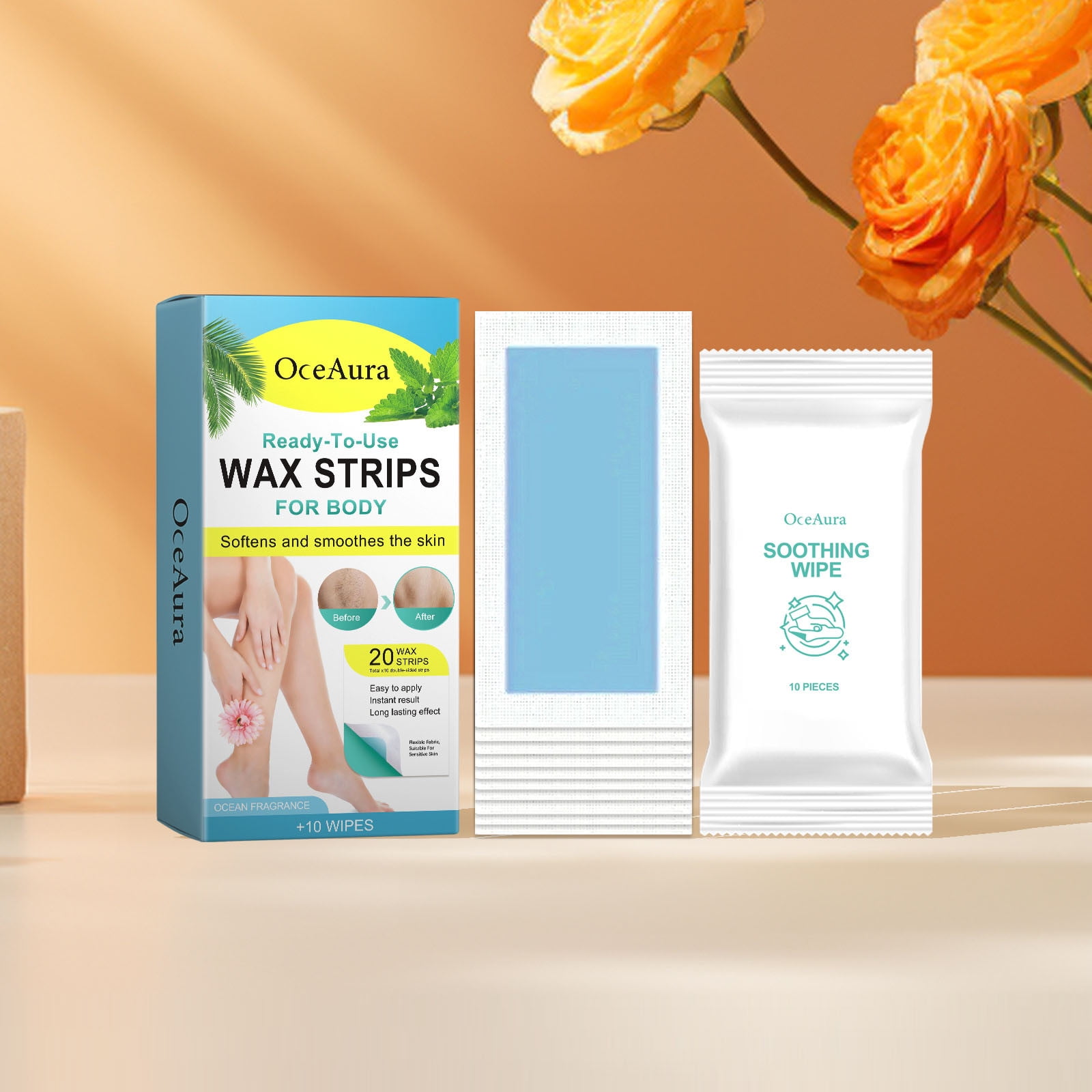 Exhoden Wax Strips For Body Wax Strips 20 Count For Hair Removal Waxing