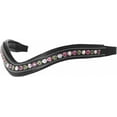 thumbnail image 1 of Exion Horse Browband For English Bridle | Curved Shape Padded Equestrian Browband For Show & Dressage | Fuschia, Aurore Boreale, Olivine Crystal Browband For Horses, 1 of 5