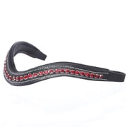 Exion Horse Browband For English Bridle | Curved Shape Padded Equestrian Browband For Show & Dressage | Siam Crystal Browband For Horses