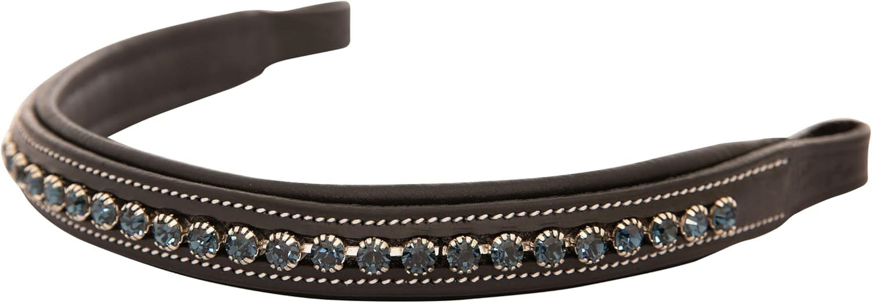 Einzigartiges Rolled Crystal Wave Brow Band für das Reiten von Lack leder mit Re