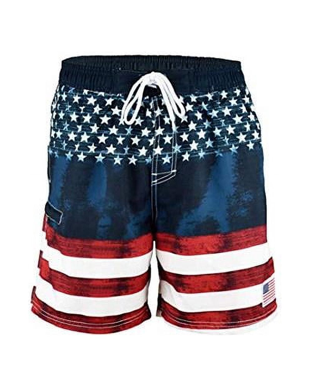 America Flag Mens Swim Trunks / Quick-drying Fabric / Variety Of Pockets / Eco Friendly