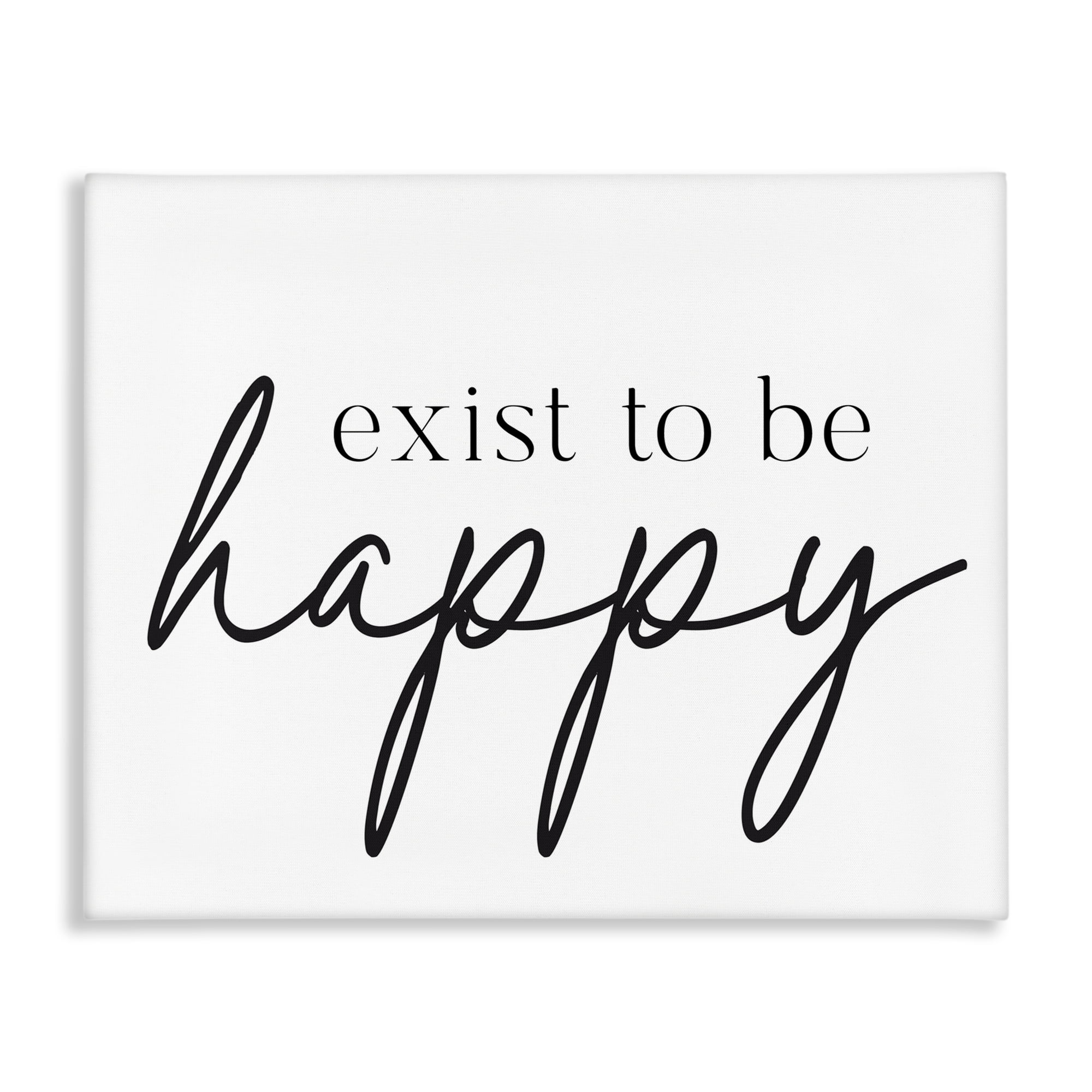 Exist To Be Happy Canvas Wall Art, design by Lettered and Lined