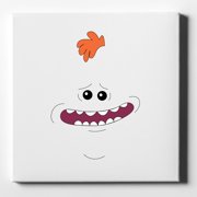 DistinctInk 10X10 Canvas Wall Art - Exsistence is Pain Face - 5/8 inch Gallery Wrapped, White Edge
