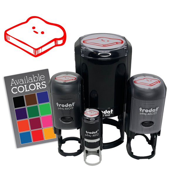 Existential Crisis Slice of Bread Toast Self-Inking Rubber Stamp for Stamping Ink Stamper Crafting Planners - 1/2 Inch Mini - Dry Pad (No Ink)
