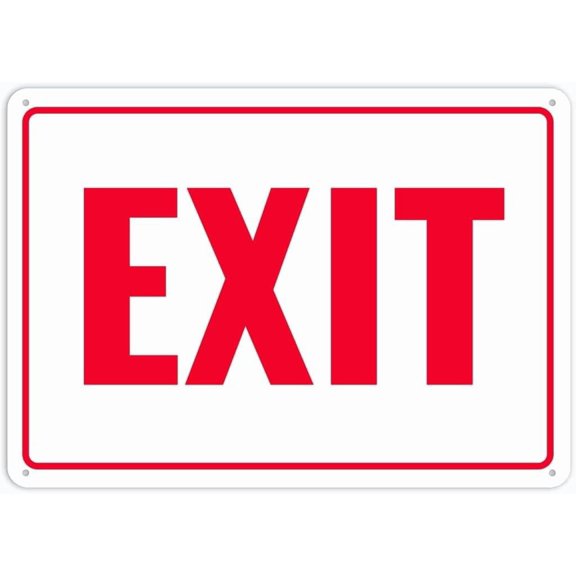 Exit 12 x 8 Inches Rust Free Aluminum Metal Sign, Weather Resistant Durable In Easy to Mount