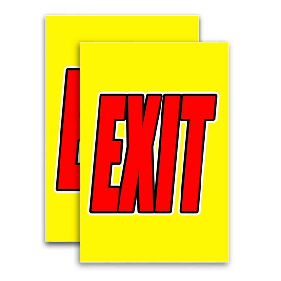 Exit (24" X 36") Vinyl Decal Only (Pack of 2) |Sign|Sticker|Poster