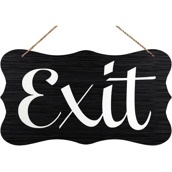 Exit Corporate Business Wooden Door Sign, Rustic Farmhouse Wall Art for ...