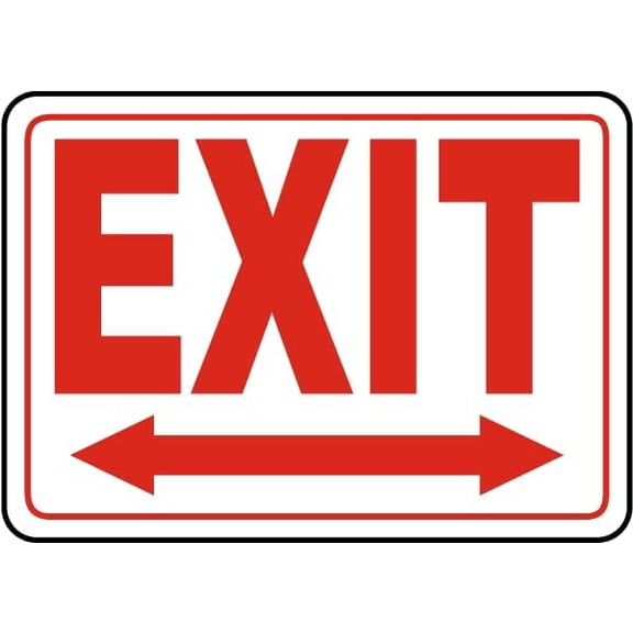 Exit (Double Arrow) Sign Fire/Emergency Signs D2 Metal Tin \8 x 12 Inch for Home or Work