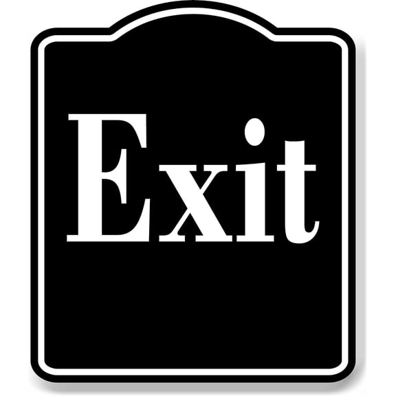 Exit Elegant BLACK Aluminum Composite Sign, 8.5"x10"
