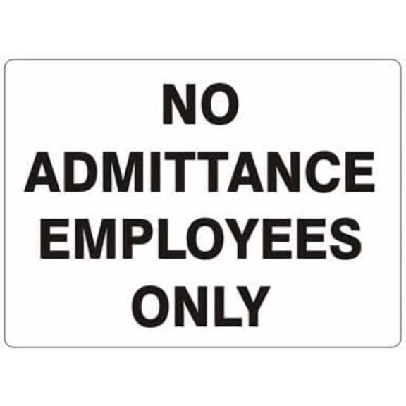 Exit & Fire Emergency - NO ADMITTANCE EMPLOYEES ONLY Sign Metal Sign 8 x 12 Inch Wall Decor for Indoor & Outdoor Use