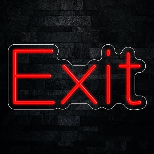 Exit LED Neon Sign 19"L x 9"H #33078