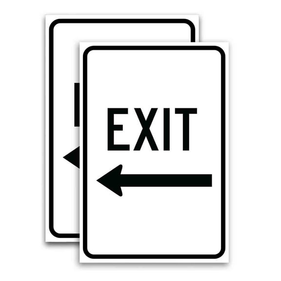 Exit Left Arrow (24" X 36") Vinyl Decal Only (Pack of 2) |Sign|Sticker|Poster