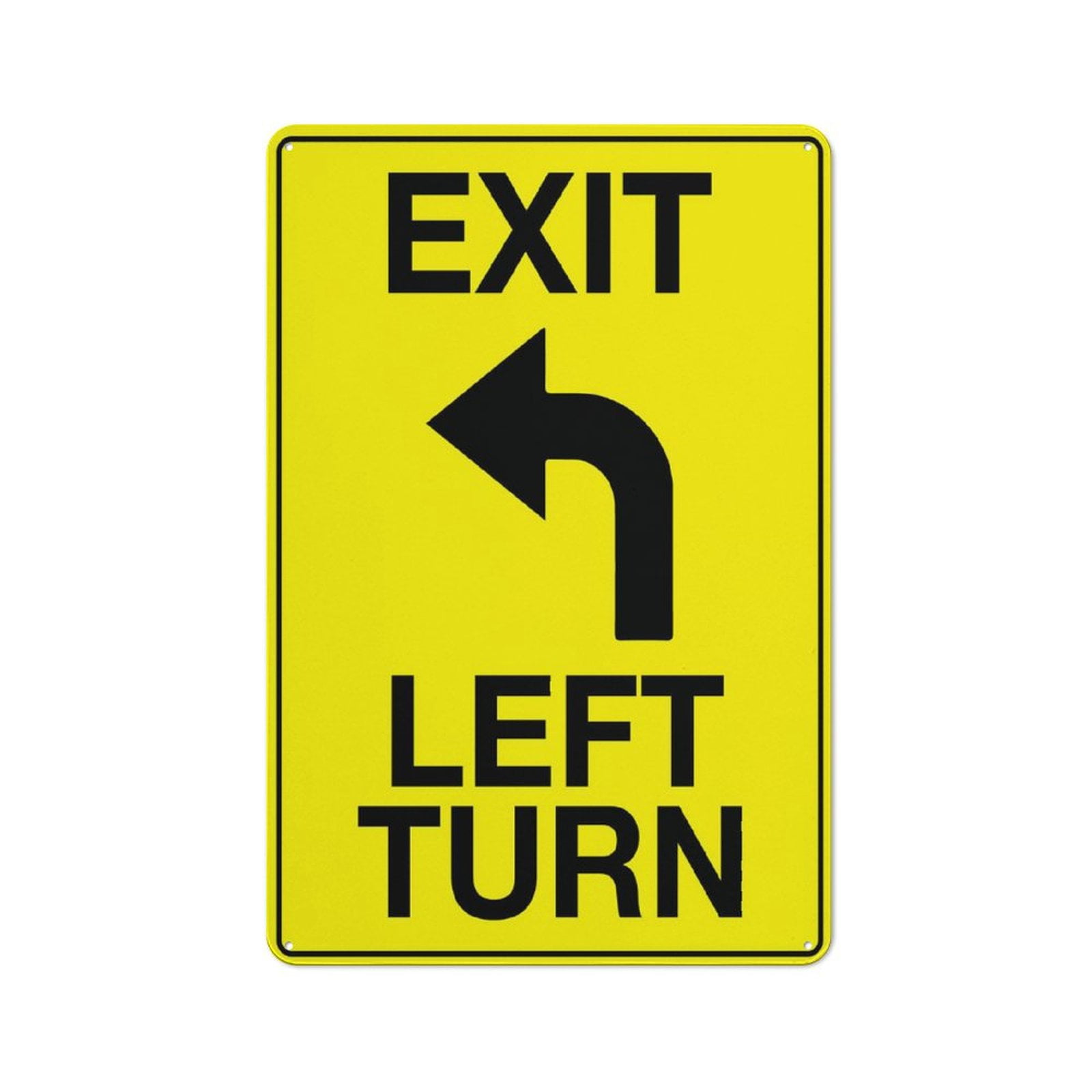 Exit Left Turn Sign Signs Outdoor, Uv Printed Aluminum 12 X 8 In ...