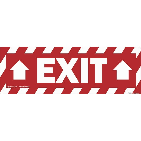 Exit Non-Slip Floor Marker | 12 Pack of 6" X 18" Vinyl Decal | Protect Your Business, Work Place & Customers | Made in The USA