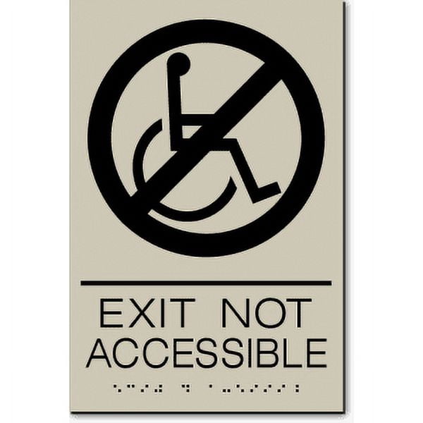 Exit Not Accessible Sign-Taupe / Black(3 Units) - Walmart.com