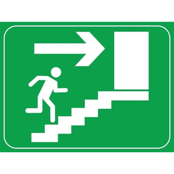 Exit On Stairs Rust-Resistant 8"x12" Aluminum Sign - Clear Printing, Easy to Mount for Indoor & Outdoor Use