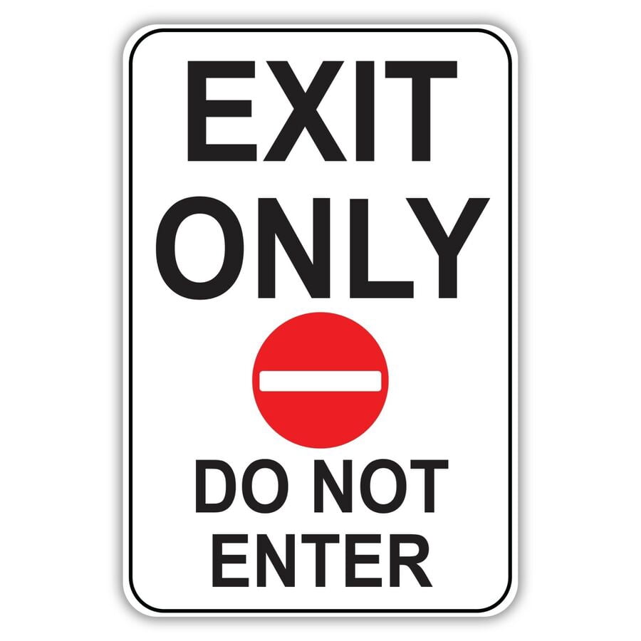 Exit Only Do Not Enter Metal Aluminum Sign Size: 8 x 12 Inch - Walmart.com