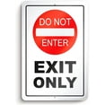 thumbnail image 1 of Dimarongton Exit Only Do Not Enter Sign - 8 x 12 Aluminum, White, 1 of 8