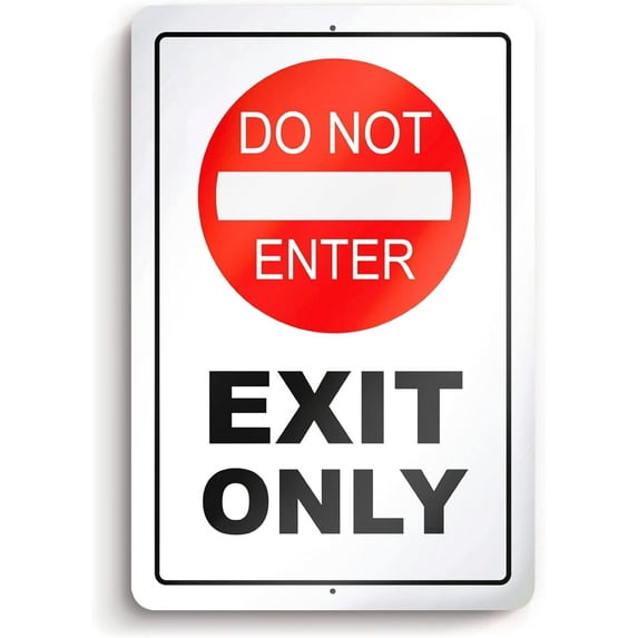 Dimarongton Exit Only Do Not Enter Sign - 8 x 12 Aluminum, White