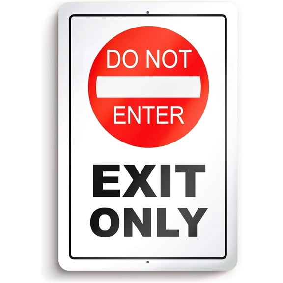 Dimarongton Exit Only Do Not Enter Sign - 8 x 12 Aluminum, White