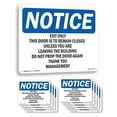 thumbnail image 1 of Exit Only This Door Is To Remain Closed OSHA Notice Aluminum Sign 18 Inch x 12 Inch - 10 Pack, 1 of 8
