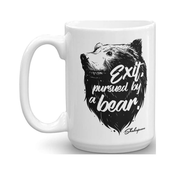 Exit Pursued By Bear Funny Shakespeare Script Quote Theater Gift Mug (15oz)
