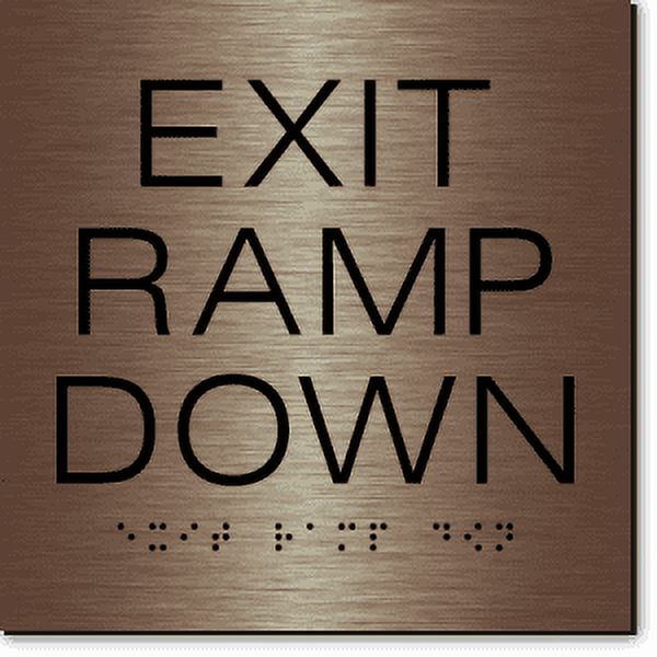 Traffic Ramp Exit Signs Exit Ramp Down Sign-Copper / Black (1 Unit) - Walmart.com