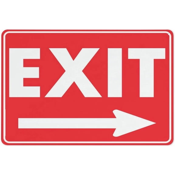 Exit Red (Right Arrow) Sign For House 8"x12" Yard Sign, Premium Aluminum, Sun-Proof, Rust-Free