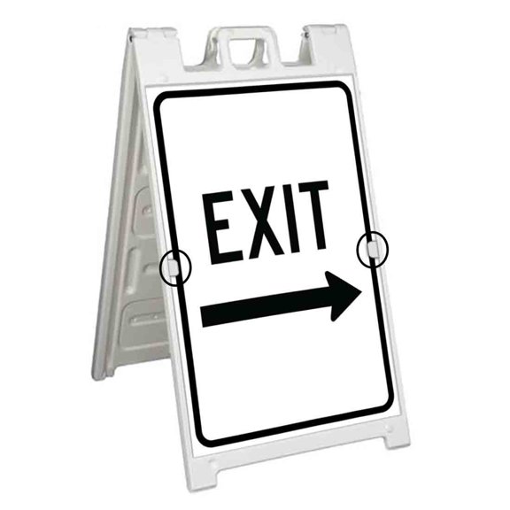 Exit Right Arrow (24" X 36") Deluxe A-Frame Signicade, Includes 2 Removable Panels & Stand