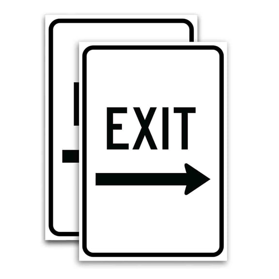 Exit Right Arrow (24" X 36") Vinyl Decal Only (Pack of 2) |Sign|Sticker|Poster