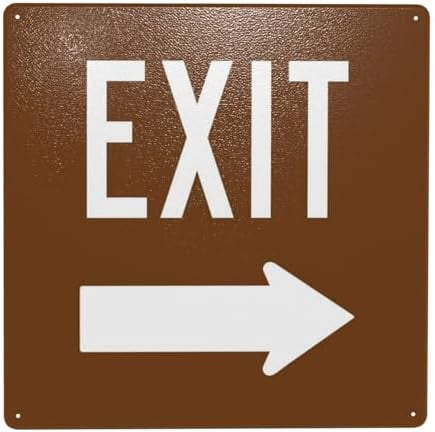 Exit With Right Arrow Symbol Warning Sign, Rules Security Metal Signs ...