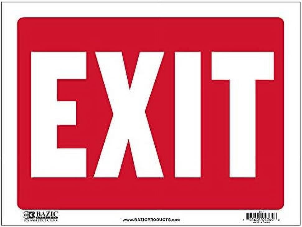Exit Sign 12"X16", Vinyl Plastic Signs, Waterproof Indoor Signage For
