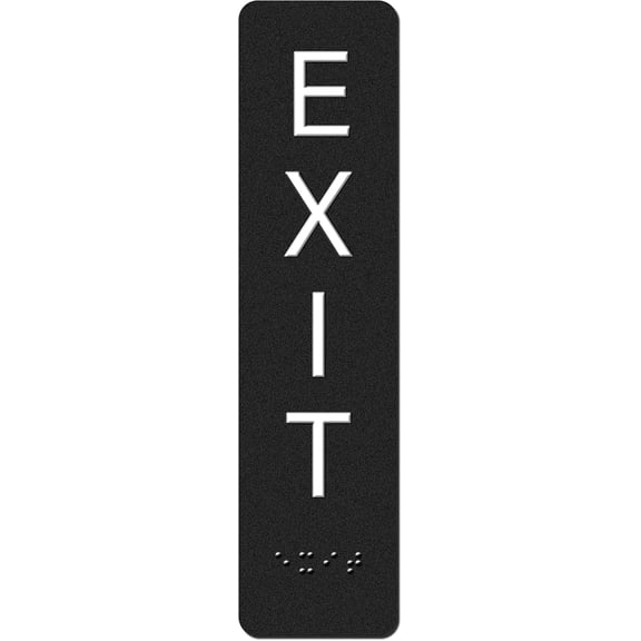 Exit Sign - ADA Compliant Exit Signs With Braille and Raised Letters for Business, Emergency Exit Sign for Office Restroom Indoor Outdoor,Easy Installation-Vertical (2 * 8 In)
