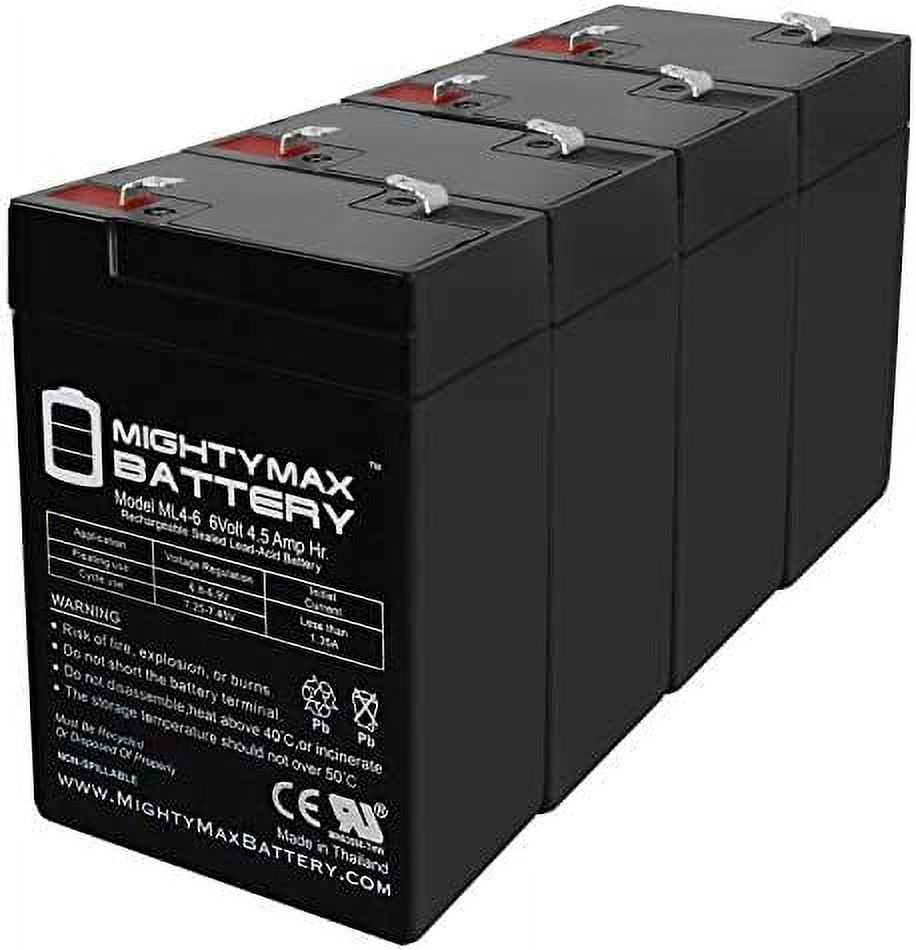 Exit Sign Battery 6V 4.5Ah Backup 4 Pack