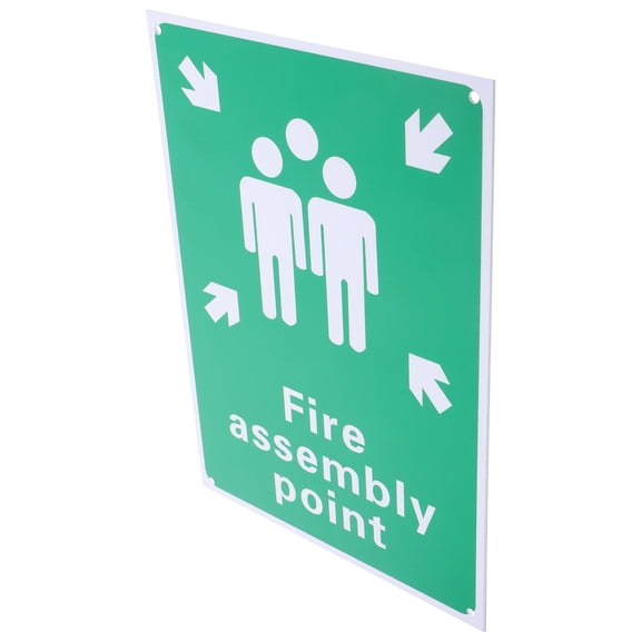 GOOHOCHY Assembly Point Sign Aluminium 1Pcs for Fire Safety in Office