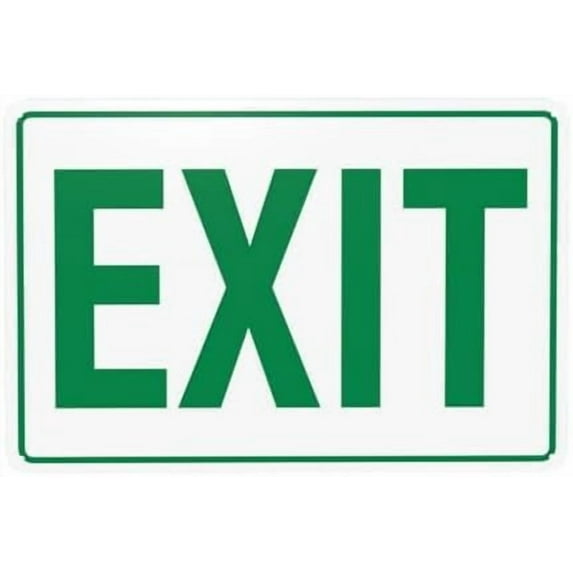 Exit Sign, Green Warning Sign, Exit Security Metal Signs for Home Busines Outdoor Indoor Road Yard Garage Street Wall Caution Decor 12 x 8 Inch