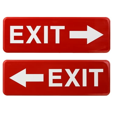Exit Signs Right/Left: for Business Door 9x3, Pack of 2 (Red) - EGP-HD-0257