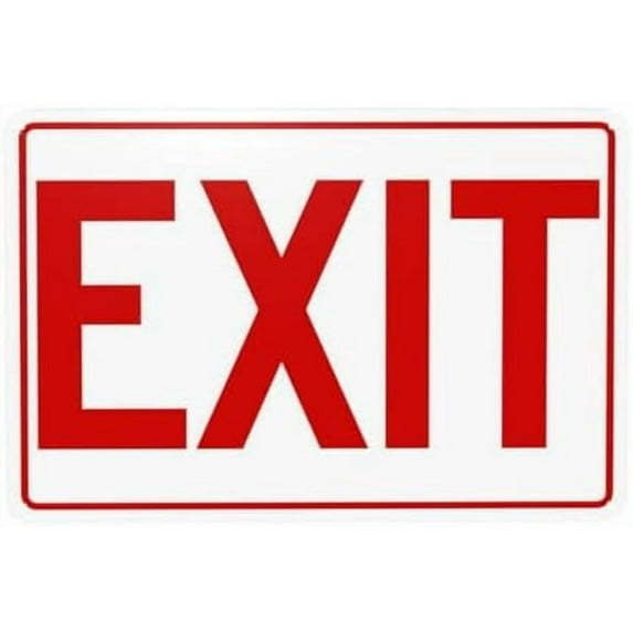 Exit Warning Sign, Exit Security Metal Signs for Home Business Outdoor Indoor Road Yard Garage Street Wall Safety Caution Custom Decor 12 x 8 Inch